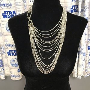 Multi chain waterfall necklace